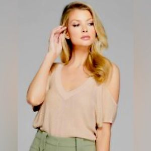 GUESS by Marciano Antigua Cold-Shoulder Sweater - Beige Colorway